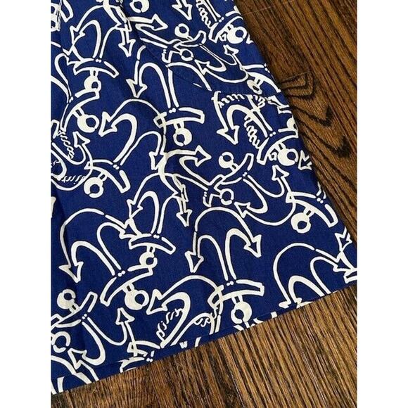Lilly Pulitzer Blue Anchors Away Avery Skirt Anchor Pattern Boating Navy Size XS - Picture 2 of 11
